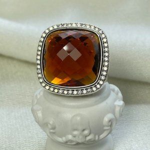 David Yurman 20mm Citrine Albion RIng Sz 8